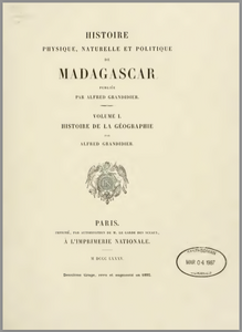 Histoire Physique, Naturelle et Politique de Madagascar